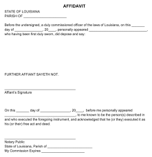 There are a variety of reasons why you might need to use an affidavit. Download Louisiana Affidavit Form For Free Formtemplate