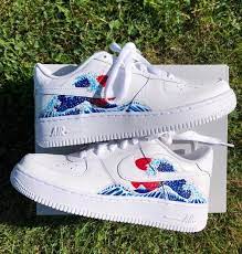 customized air force 1 white with the great wave of japan i can personalize the design for you painted wi custom air force 1 nike air force sneaker nike force