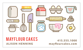 There are several types of cakes: Cake Decorator Business Cards By Basic Invite