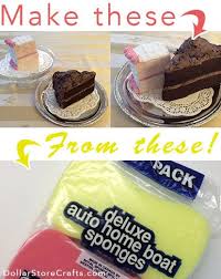 Faux Sponge Cake Made From Real Sponges Have You Ever Wished For A Piece Of Cake That Had No Calories Well Wi How To Make Cake Fake Food Fake Food Props