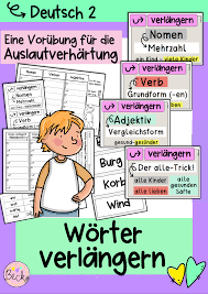 worter verlangern vorstunde auslautverhartung unterrichtsmaterial im fach deutsch worter adjektive wortarten