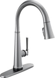 Stainless steel is used quite often. Single Handle Pull Down Kitchen Faucet With Touch2o Technology 9182t Ar Pr Dst Delta Faucet