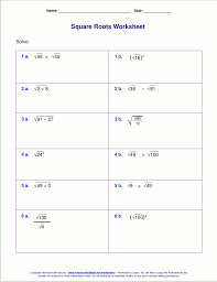 free square root worksheets pdf and html