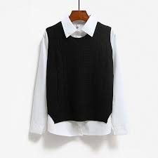 All the necessary information on how to knit with a knitted waistcoat for a boy, you will find in the article. Women Knit Vest Jumper Pullover Student Sleeveless Sweater Tops Knitwear Black Ebay