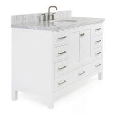 Maybe you would like to learn more about one of these? Cambridge Single Bathroom Vanity W Mirror Option Carrara Marble Top White Grey Midnight Blue Espresso Finishes 55 Wide By Ariel Kitchensource Com