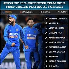 Also check out the live #indvaus. Aus Vs India 2020 Predicted First Choice 11 For Team India For T20is