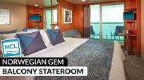 NCL Gem | Balcony Stateroom Tour & Review 4K | Norwegian Cruise Lines