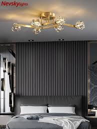 Best ceiling lighting for bedroom. Modern Crystal Ceiling Lights Living Fashionable Design Light Dining Brass Led Ceiling Lamps Bedroom Copper Ceiling Lamp Kitchen Ceiling Lights Aliexpress