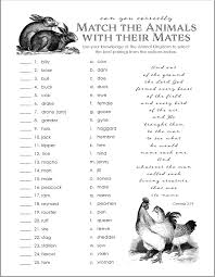 You can find an assortment of printable reading wo. Animal Mates Matching Quiz Free Printable Flanders Family Homelife