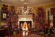 Cozy Christmas Fireplace with Tree Flankings