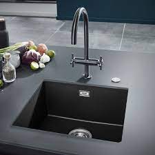 Kitchen sink quartz composite undermount. Grohe K700 1 0 Bowl Undermount Composite Quartz Kitchen Sink Granite Black 31653ap0
