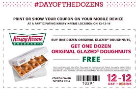 Pinned December 2nd Second Dozen Doughnuts Free The 12th At Krispykreme Coupon Via The Coupons Ap Free Printable Coupons Krispy Kreme Coupons Mobile Coupon