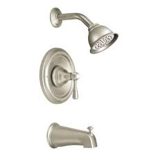 237 Moen Kingsley 1 Handle Posi Temp Tub Shower With Moenflo Xl Eco Performance Showerhead In Brushed Nickel T Shower Faucet Tub And Shower Faucets Shower Tub