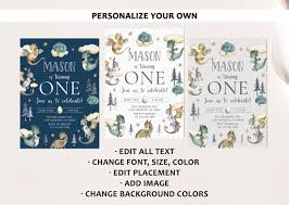 Dragon 1st Birthday Bundle Dragon First Birthday Dragon Birthday Bundle  Dragon Birthday Invite 1st Birthday Bundle Boy Birthday Invite