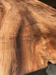 English Walnut Live Edge Slab Rubio Monocoat Pure Oil Finish Staining Wood Wood Slab Hand Hewn Beams