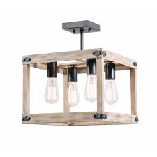 Kenroy Home Swanson 4 Light Distressed White Semi Flush Mount 93966grph The Home Depot Semi Flush Farmhouse Lighting Ceiling Fixtures