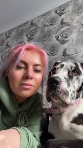 Dog kiss challenge with pebble #doggo #dogsoftiktok #greatdane #harleq...