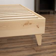 Black modern luxury bedroom with storage. Eluxury 100 North American Pine Wood Platform Bed Frame Tool Free Assembly Natural No Finish Walmart Com Walmart Com