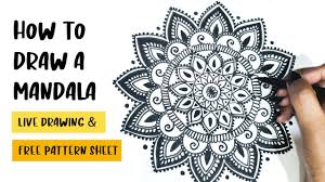 How To Draw Mandala Art For Beginners Free Practice Sheet Step By Step Youtube Tons of printable mandala designs free for download.