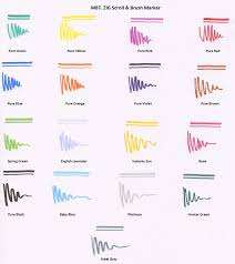 Zig Scroll Brush Markers M87 With Color Chart John