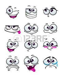 Set Of Funny Cartoon Faces Different Emotions Isolated On White Funny Cartoon Faces Cartoon Faces Funny Cartoon