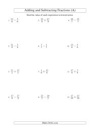 Fractions Worksheet Adding And Subtracting Fractions Like Terms No Mixed F Adding And Subtracting Fractions Subtracting Fractions Fractions Worksheets