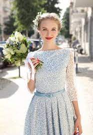 Traditional Blue Irish Wedding Dress 40 S Style Lace Blue Dress 40s Wedding Dresses Irish Wedding Dresses
