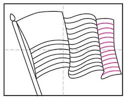 (step 02) use the guidelines from the previous step to start drawing the actual lines. How To Draw The American Flag Art Projects For Kids