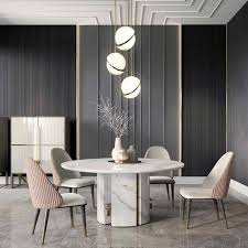 Luxury Italian Designer Contemporary Round Marble Dining Table Luxury Dining Room Dining Table Marble Round Marble Dining Table