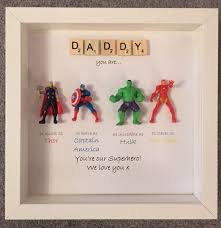 Birthday Gifts For Dad From Son Crafts Avengers Superhero Figures Frame Gift Ideal For Dad Brother Etsy Father S Day Diy Diy Father S Day Gifts Fathers Day Crafts