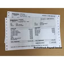 Dimana pada waktu tersebut para karyawan menerima gaji setelah sebulan full mereka bekerja. Cetakan Kertas Slip Gaji 3ply Confidential Continous Rumahfresh Payroll Cetak Custom Murah Shopee Indonesia