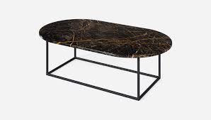 Oval black marble coffee table. Oval Marble Coffee Table Port Laurent Black And Gold Aime Te