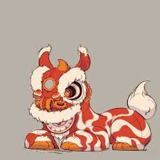 The Seventh Lion Character Design That Depicts The Chinese Cultural Art Of The Chinese New Year Lion Dance As A Lion Illustration Lion Dance Dancing Drawings