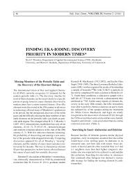 Pdf Finding Eka Iodine Discovery Priority In Modern Times