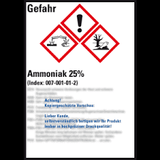 Die strukturformel des ammoniaks weist eine besonderheit auf: Gefahrstoffetikett Ammoniak 25 Folie 52x74mm 10 Bogen Kroschke Com