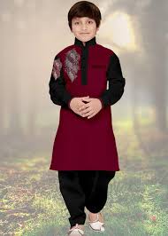 Latest punjabi suits,punjabi suits,punjabi suit idea,colour combination suit,beautiful colour combination for punjabi suits,latest. Readymade Maroon And Black Kids Pathani Suit Latest 188kw02