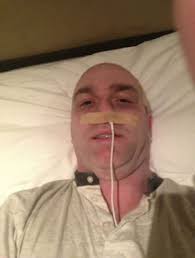Irish sports legend DJ Carey pretending he had cancer with an iPhone  charger up his nose : r/pics