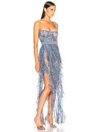 Aadnevik Sparkling Lace Bustier Gown In Blue Fwrd Revolve Dresses Gowns Dresses Blue Evening Gowns