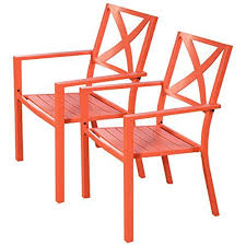 Us Stock Kissemoj Orange 2 Pieces Dining Chairs Outdoor Patio Chair Slat Seat Furniture Porch Ga Outdoor Patio Chairs Outdoor Dining Chairs Patio Dining Chairs