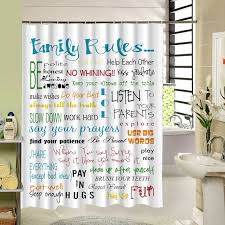 2017 New Custom Fabric Shower Curtain Waterproof Anti Mold 3d Print Bathroom Curtain Liner Creative Cool Des Fabric Shower Curtains Shower Curtain Family Rules
