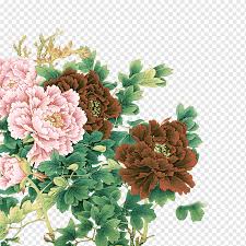 Download floral pattern stock vectors. China Chinese New Year Moutan Peony Peony Watercolor Painting Flower Arranging Brown Png Pngwing
