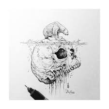 Awesome Skull By Kerbyrosanes Blackworknow If You Would Like To Be Featured Sponsored Posts On Request Please Contact Blackworknow Gm Skull Art Art Sketches