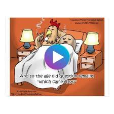 Chicken Or Egg Came 1st Funny Gifts Tees Postcard Zazzle Com In 2020 Poster Art Funny Art Cartoons 2010