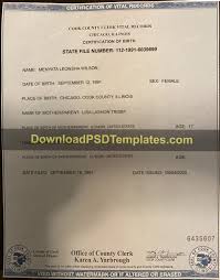 Has been successfully used by thousands of people worldwide to recognize the accomplishment of an employee, team member, student. Illinois Birth Certificate Template Psd Fake Usa Birth Certificate Download Psd Template Birth Certificate Template Certificate Templates Birth Certificate
