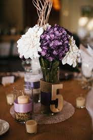 Rustic Purple Vineyard Wedding Glamour Grace Purple Wedding Centerpieces Purple Centerpieces Rustic Purple Wedding