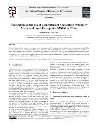 Pdf Exploration On The Use Of Computerized Accounting Systems By Micro And Small Enterprises Mses In China