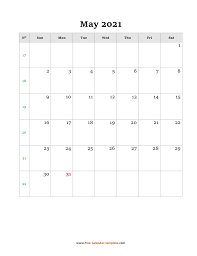 Just free download 2021 printable calendar as pdf format, open it in acrobat reader or another program that can display the pdf file format and print. 2021 May Calendar Blank Vertical Template Free Calendar Template Com