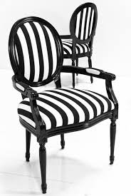 Louis Dining Arm Chair In Black White Stripe Fabric Black And White Furniture Striped Chair Black And White Chair