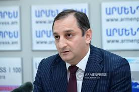 Press conference of Davit Grigoryan, First Deputy Chairman of the Urban  Development Committee and Nshan Martirosyan, Head of the Department of  Licensing