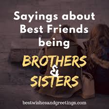 Best Wishes And Greetings 68 Top Sayings About Best Friends Being Sisters And Brothers Sayings Brother Quotes Sister Quotes